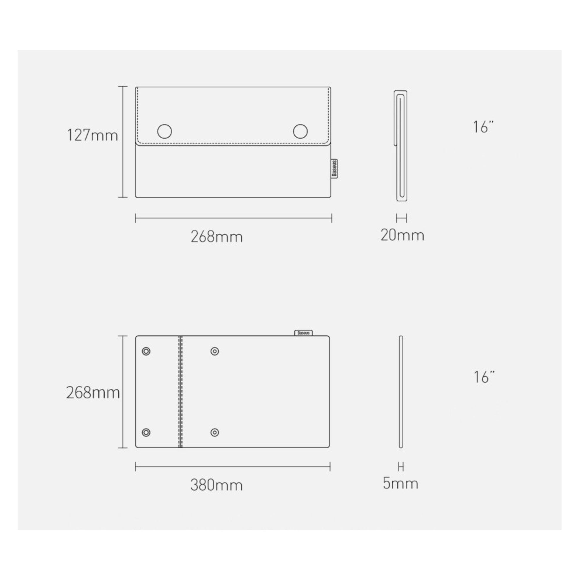 Husa de protectie pentru laptop, compatibila cu modelele de 16 inci, fabricata dintr-un material textil de inalta calitate si disponibila intr-o frumoasa nuanta de gri deschis