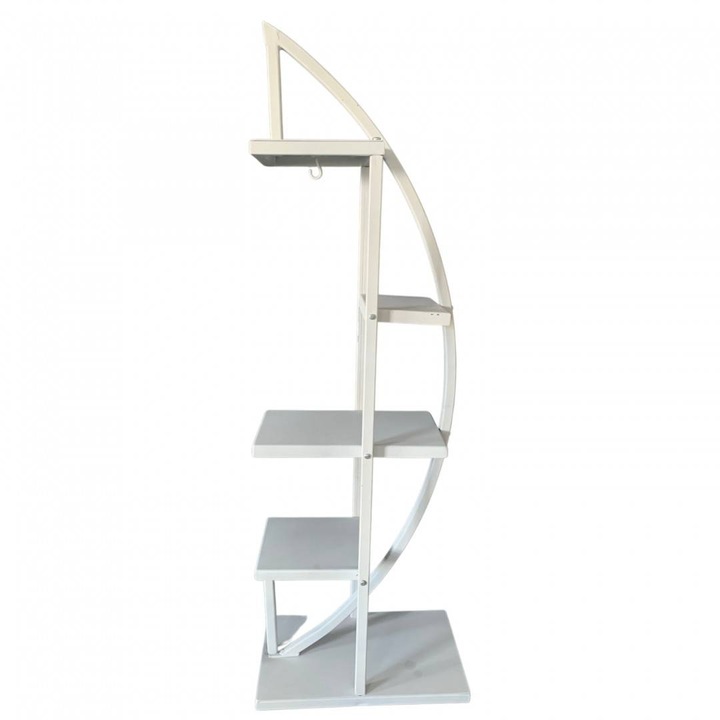 Suport pentru flori Vivatechnix VMD-1063 Arcade, Alb, 50x30x150 cm, 4 polite, demontabil