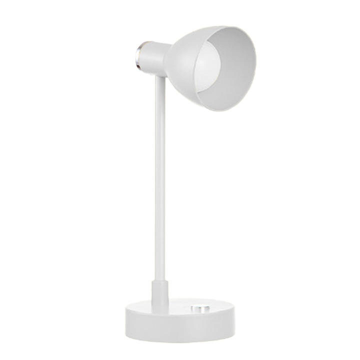 Jormftte asztali lámpa, LED íróasztali lámpa, 3 fényforrás, szabályozható, fehér, 1200mAh akkumulátorral