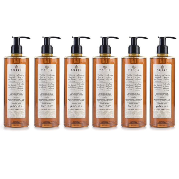 Sampon/gel de dus lichid, PRIJA, Ginseng, 6x380ml