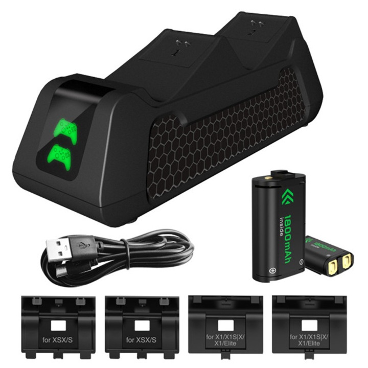 Gamepad töltő, WEPZSXO, Xbox One/One X/One S Elite kompatibilis, fekete