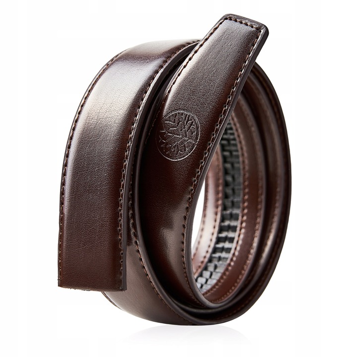 Curea fara catarama pentru barbati, Betlewski, Piele naturala, Maro, Maro, 130