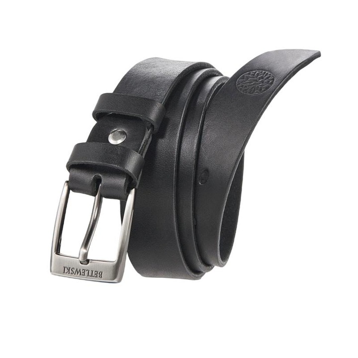 Curea cu catarama, Betlewski, Dallas, LIC30-0-B1, Piele naturala, Negru, Negru, 120