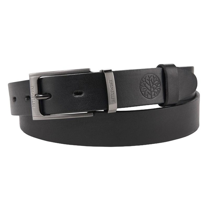 Curea cu catarama, Betlewski, Denver, LIC30-0-B2, Piele naturala, Negru, Negru, 105