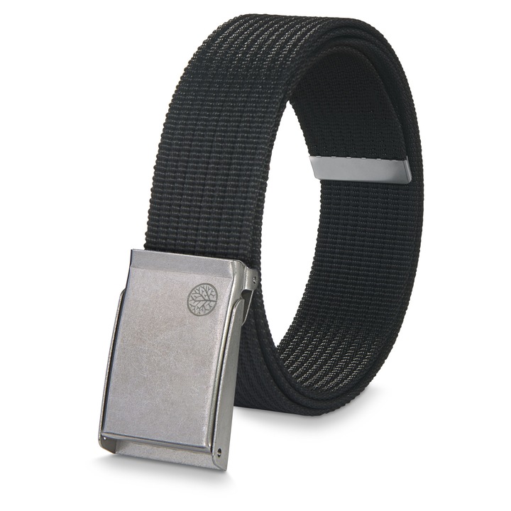 Curea textila Betlewski Casual, polipropilena, neagra, catarama argintie, latime 3,8 cm, marimea XL, 135 cm