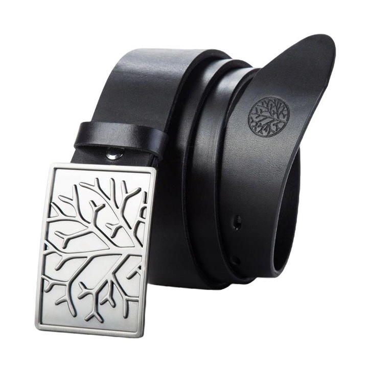 Curea cu catarama automata, Betlewski, Dakota, LIC40-PK5, Piele naturala, Negru, Negru, 85