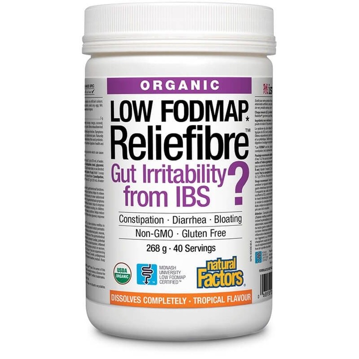 Supliment alimentar, Natural Factors, Reliefibre™, Fibre alimentare solubile, 268 g, 40 doze