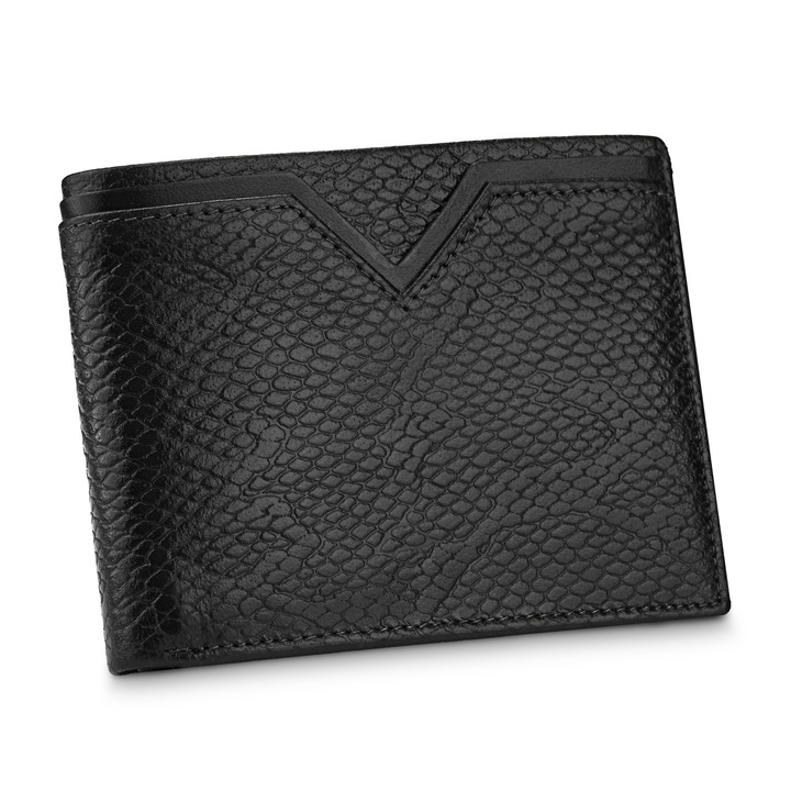 Мъжки портфейл Viper, Betlewski, Естествена кожа, 12 x 9 x 2,5 см, Черен