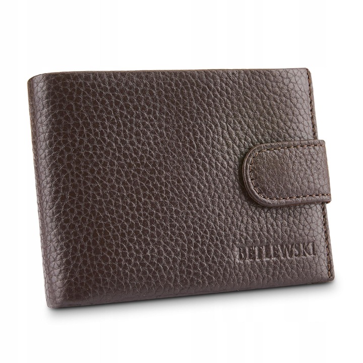 Portofel barbati, Betlewski, Piele, 12x9x2.5 cm, Maro