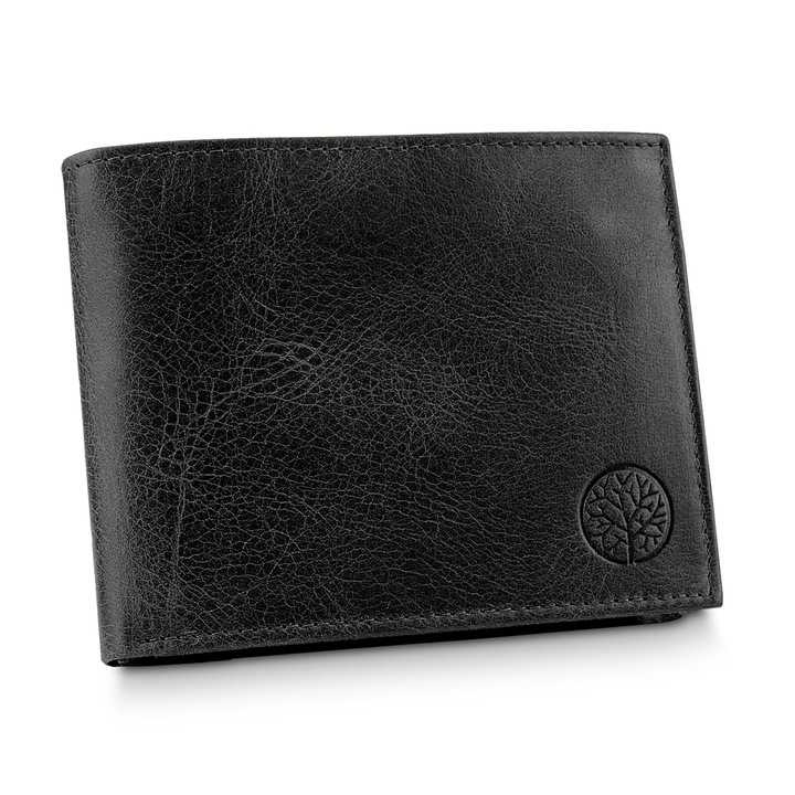 Portofel pentru barbati, Bentlewski, Piele, 10.2x13x2.5 cm, Negru