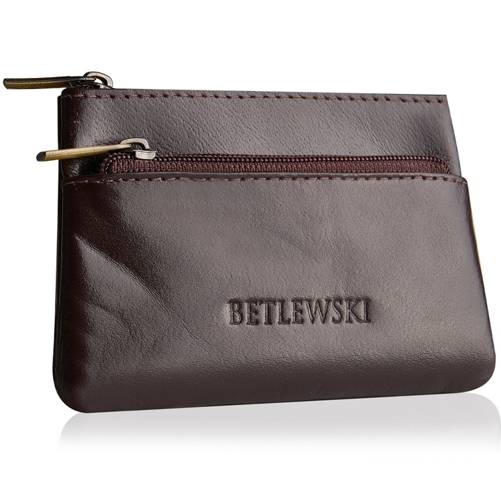 Калъф за ключове, Bentlewski, кожа, 11x8x1,2 см, кафяв