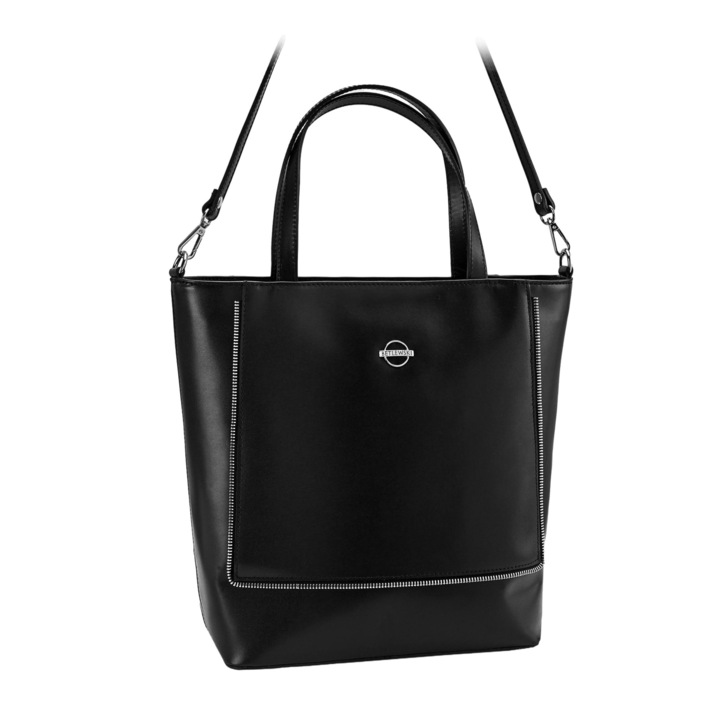 Geanta dama, Betlewski, Piele naturala, Negru, M