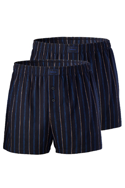 Boxeri confortabili, Friends, pachet de 2 perechi, Bumbac, Blue