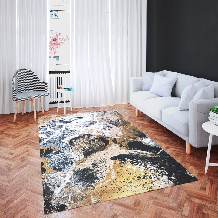 Bombay szőnyeg, modell 25305A Mink Fekete, 160 cm x 230 cm