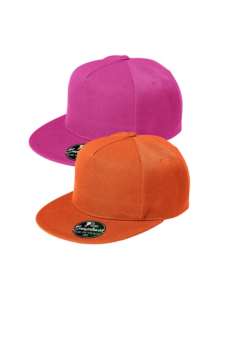 Set 2 sepci unisex Rap, 100% bumbac, marime universala, culori in set Albastru marin, Portocaliu/Roz, Universal