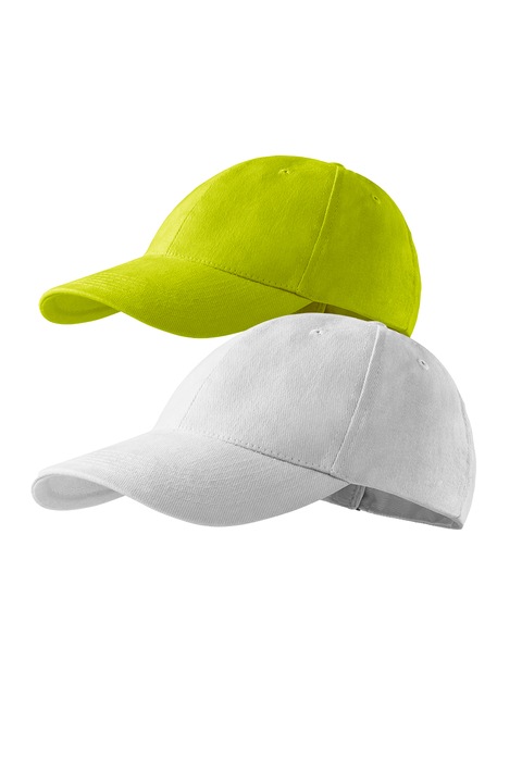 Set sepci unisex Malfini din bumbac, Alb/Verde lime, Universal