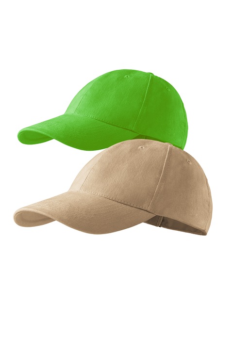 Set sepci unisex Malfini din bumbac, Maro nisip/Verde mar, Universal