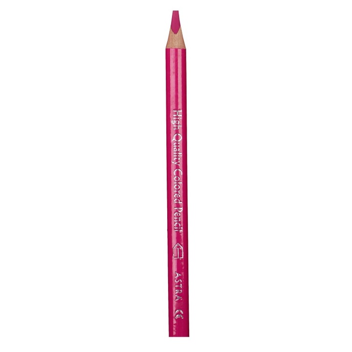 Цветен молив JUMBO ASTRA, троихран, розов, 175x10мм, комплект 1 бр.