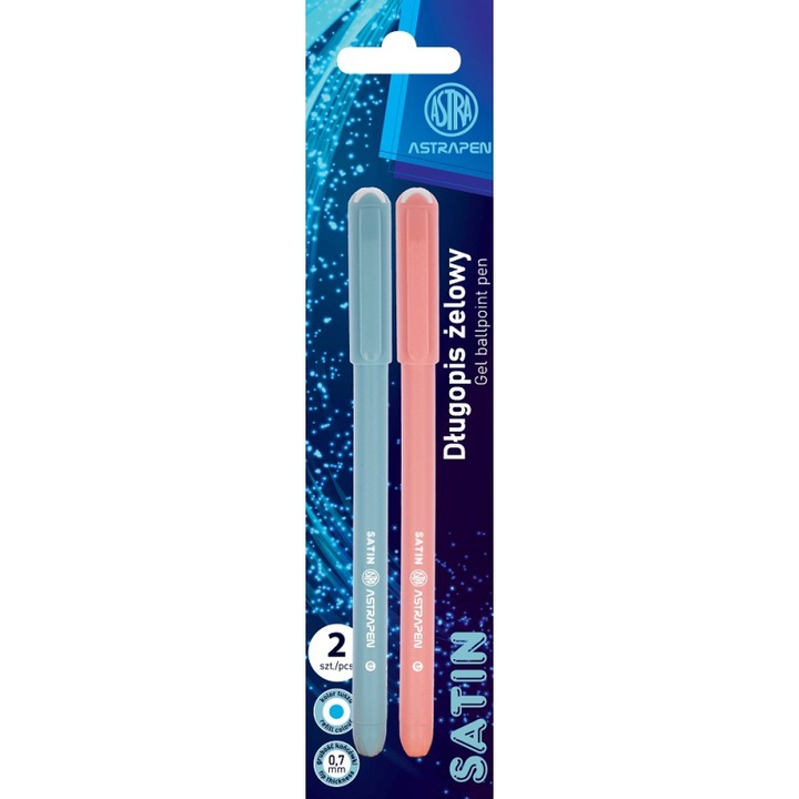 Химикали, 2 броя, ASTRAPEN SATIN, 0.7 mm, син, блистер, 201022032
