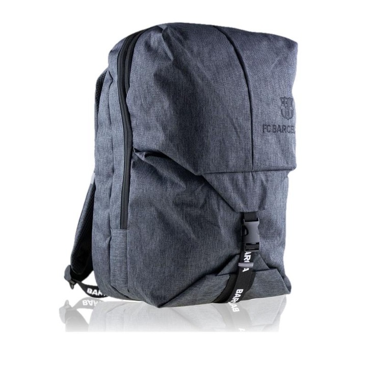 Rucsac de scoala, Astra, Model FC Barcelona, Nylon, 46x27x14cm, Gri