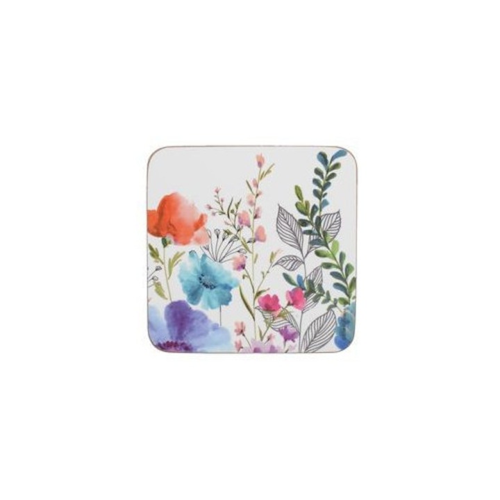 Set 6 suporturi pahare, Kitchen Craft, Pluta, 10.5 x 10.5 cm, Multicolor