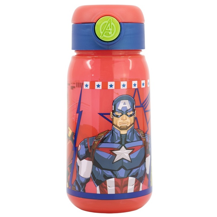 Бутилка, Щора, Отмъстителите, Пластмаса, 510 ml, Червено/Синьо