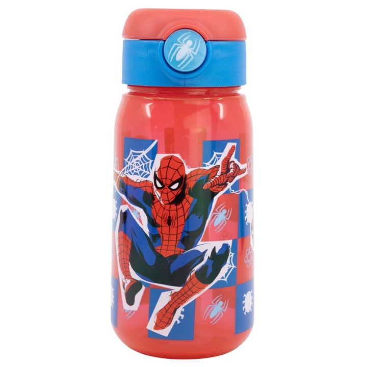 Sticla apa copii Spiderman Arachind Grid, plastic, 510 ml Transparent
