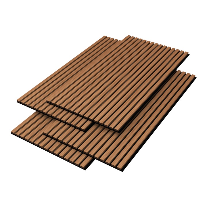 [NEU.HOLZ] Fali panel 4 db-os készletben PXIT-0903 Vang 120 x 60 x 2,1 cm MDF, furnérozott rögzítő panel: PET Akusztikus filc indiai tölgy teljes felület (4 Panel): 2,88 m²