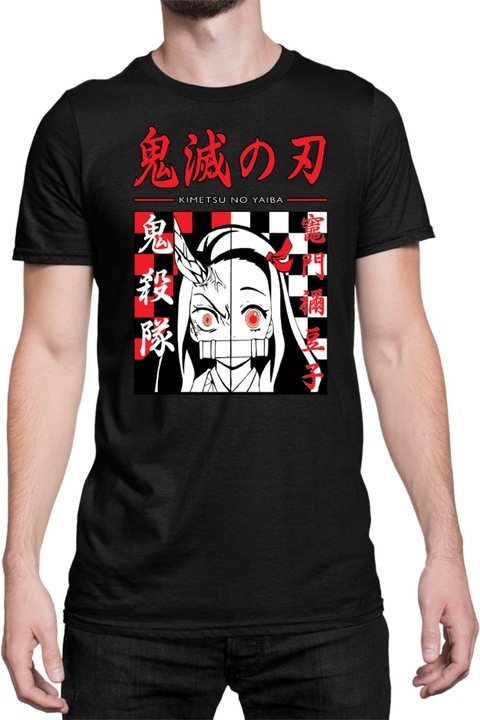 Férfi póló Demon Slayer Kimetsu no Yaiba Nezuko Kamado 09, Fekete