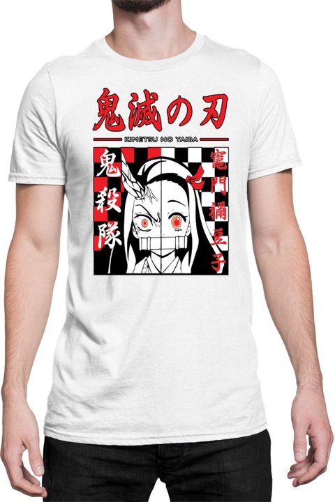 Férfi póló Demon Slayer Kimetsu no Yaiba Nezuko Kamado 09, Fehér