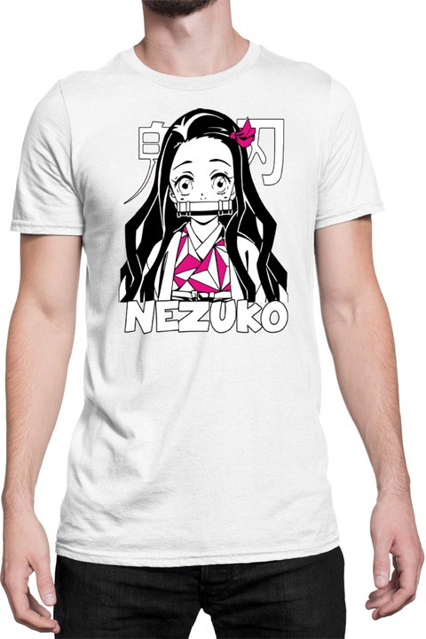 Férfi póló Demon Slayer Kimetsu no Yaiba Nezuko Kamado 08, Fehér