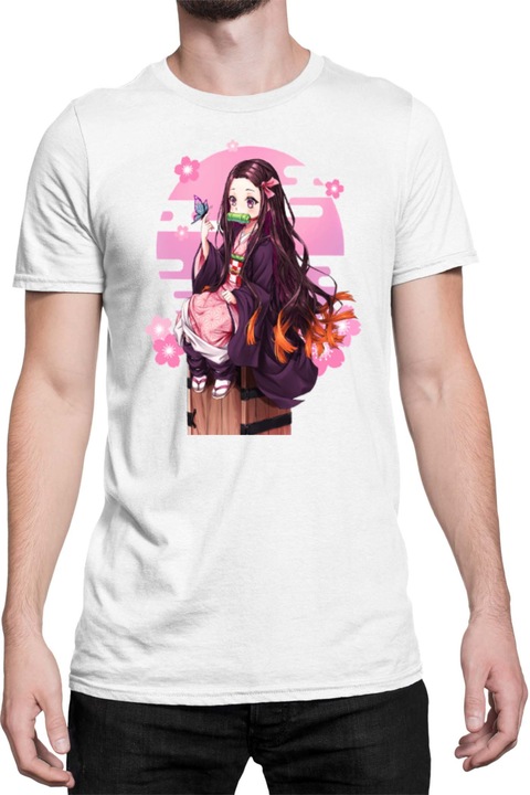 Férfi póló Demon Slayer Kimetsu no Yaiba Nezuko Kamado 10, Fehér
