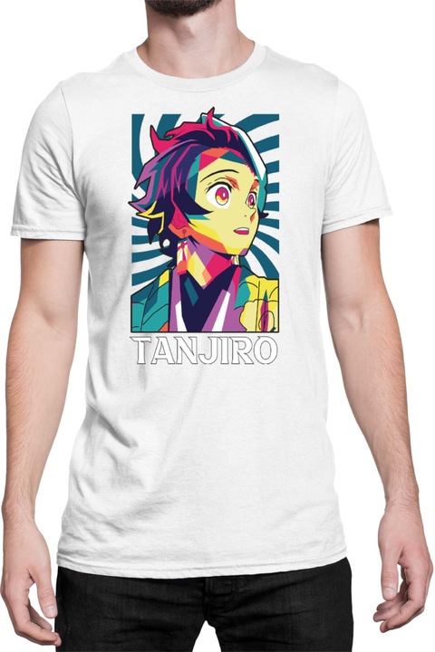Férfi póló Demon Slayer Kimetsu no Yaiba Tanjiro Kamado 12, Fehér