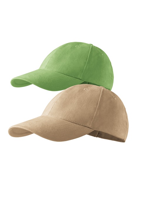 Set sepci unisex Malfini din bumbac, Maro nisip/Verde iarba, Universal