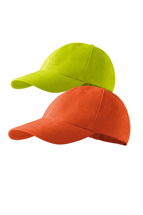 Set sepci unisex Malfini din bumbac, Portocaliu/Verde lime, Universal