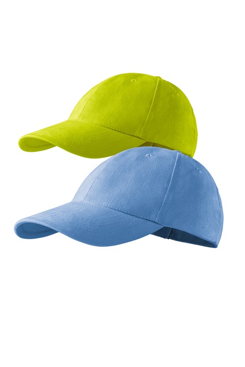 Set sepci unisex Malfini din bumbac, Verde lime/Albastru deschis, Universal