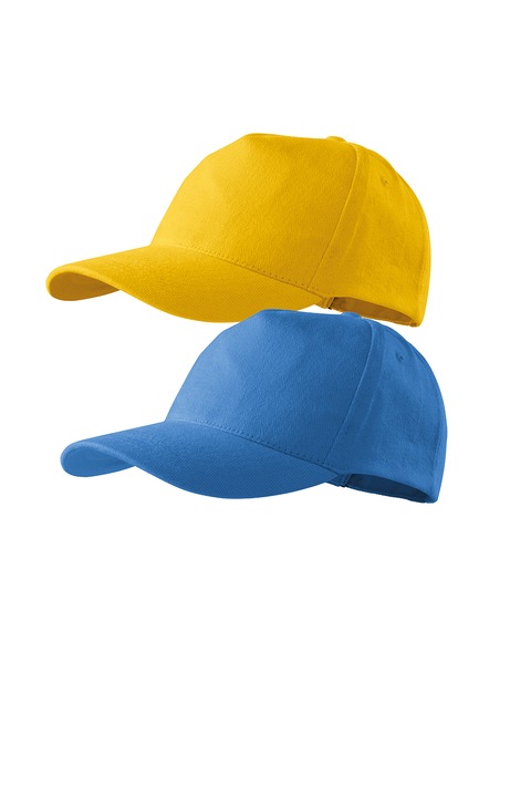 Set 2 sepci unisex 5p, 100% bumbac, marime universala, Galben/Albastru azur, Universal
