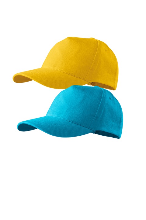 Set 2 sepci unisex 5p, 100% bumbac, marime universala, Galben/Turcoaz, Universal