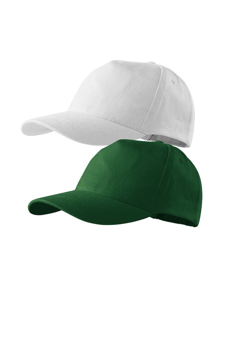 Set 2 sepci unisex 5p, 100% bumbac, universala, in set Alb, Alb/Verde sticla, Universal