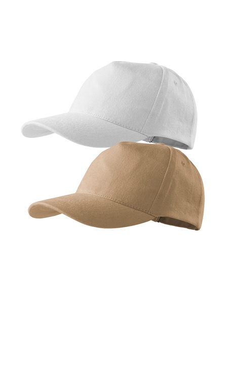 Set 2 sepci unisex 5p, 100% bumbac, marime universala, culori in set Alb, Maro nisip