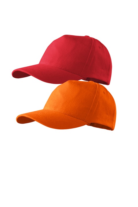 Set 2 sepci unisex 5p, 100% bumbac, marime universala, culori in set Rosu, Portocaliu