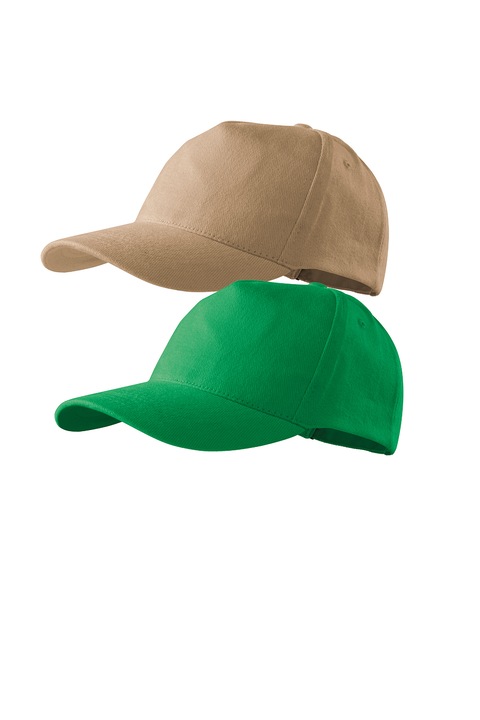 Set 2 sepci unisex 5p, 100% bumbac, universala, in set, Verde Mediu/Maro nisip, Universal