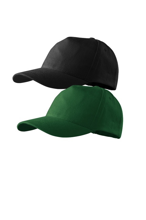 Set 2 sepci unisex 5p, 100% bumbac, universala, in set, Negru/Verde sticla, Universal