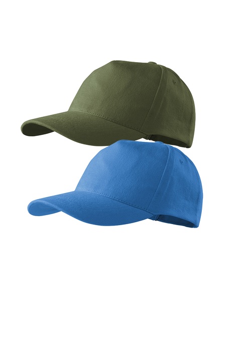 Set 2 sepci unisex 5p, 100% bumbac, universala, in set, Kaki/Albastru azur, Universal