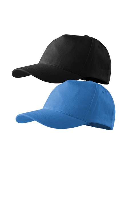Set 2 sepci unisex 5p, 100% bumbac, universala, in set, Negru/Albastru azur, Universal