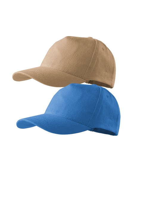 Set 2 sepci unisex 5p, 100% bumbac, universala, in set, Albastru azur/Maro nisip, Universal