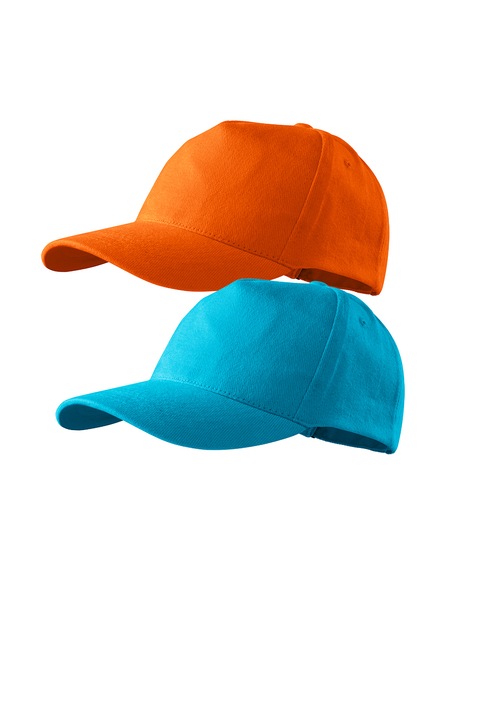Set 2 sepci unisex 5p, 100% bumbac, marime universala, Portocaliu/Turcoaz, Universal