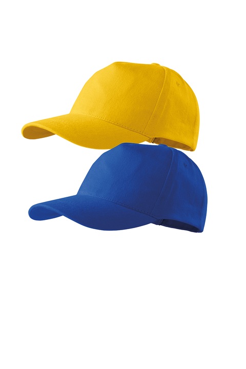 Set 2 sepci unisex 5p, 100% bumbac, marime universala, Galben/Albastru royal, Universal