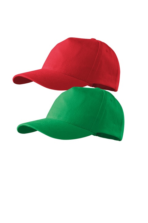 Set 2 sepci unisex 5p, 100% bumbac, marime universala, Rosu/Verde Mediu, Universal