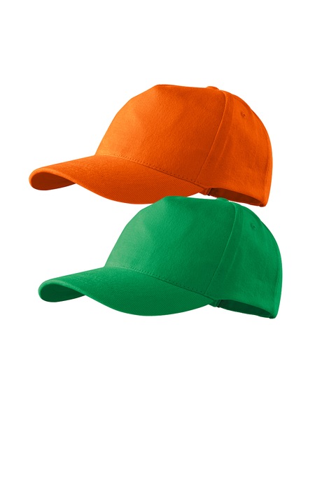 Set 2 sepci unisex 5p, 100% bumbac, marime universala, Portocaliu/Verde Mediu, Universal